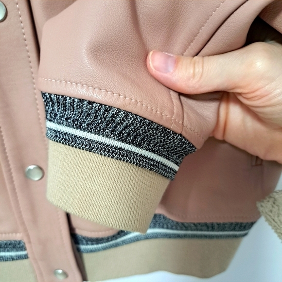 Sandro Paris lambs leather bomber jacket pink small - Picture 9 of 13